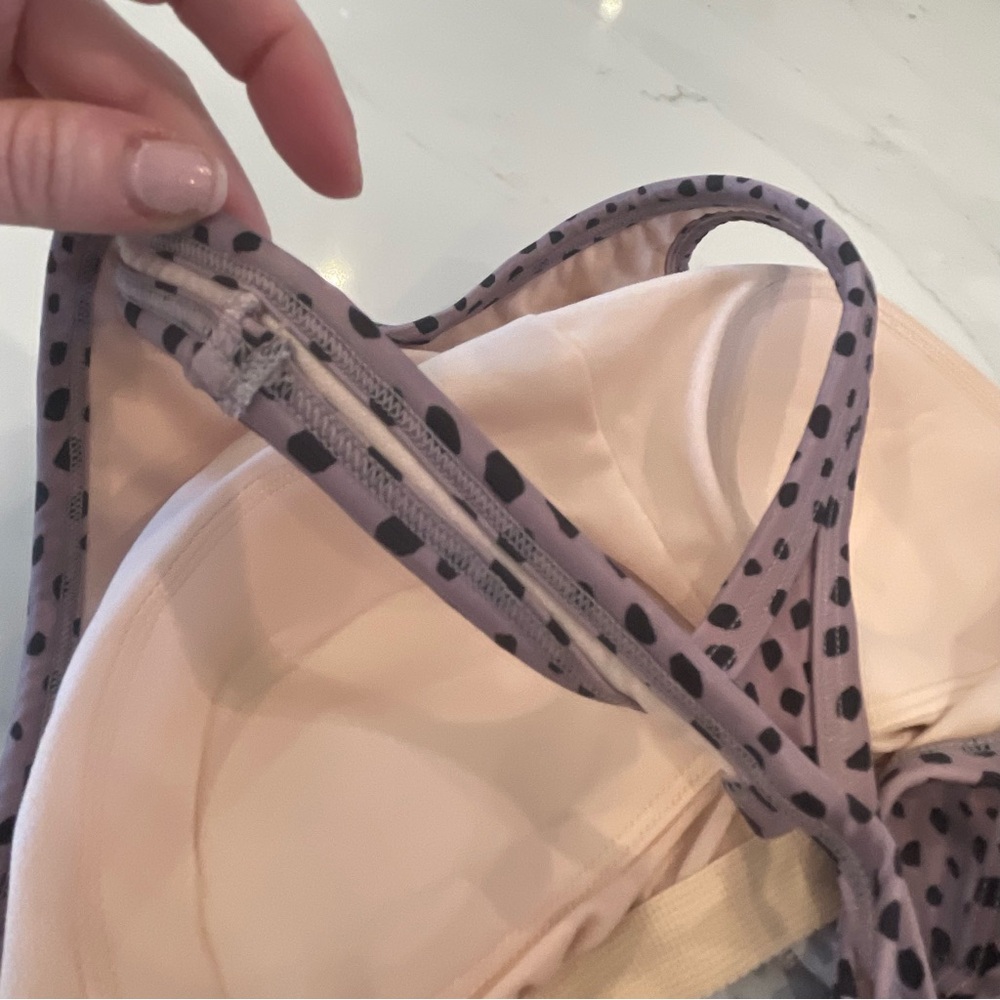 Kona Sol Purple and Black Spotted Racerback Bathing Suit Top - Picture 11 of 11